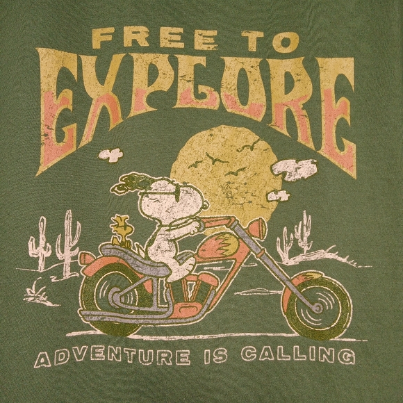 Peanuts Men's Graphic T-Shirt size XL Green - Picture 3 of 6